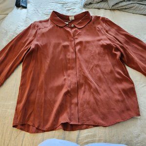 Poetry silk blouse in rust NWT sz 12